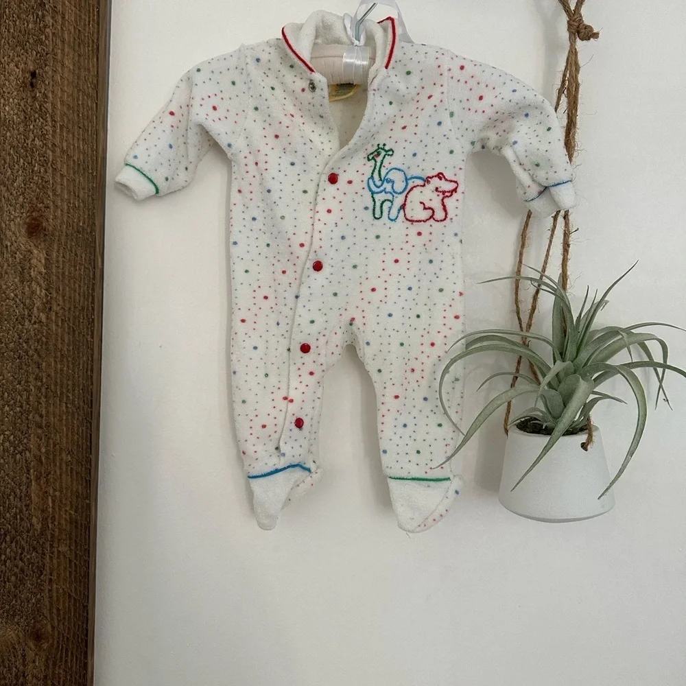 Vintage carters USA made Boy/GirlBaby Stretch Terry Sleeper Pajamas unisex